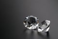 Diamonds on black background copyspace Royalty Free Stock Photo