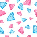 Diamonds of Different Size Seamless Pattern Vector Royalty Free Stock Photo
