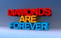 Diamonds are forever on blue Royalty Free Stock Photo