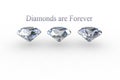 Diamonds are Forever - Set of three diamond gems Royalty Free Stock Photo