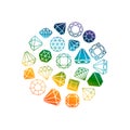 Diamonds icons round banner