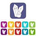 Diamonds icons set Royalty Free Stock Photo