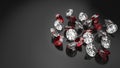 Diamonds isolated on dark background