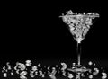 Diamonds in a martini glass Royalty Free Stock Photo