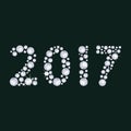 2017 Diamonds numbers with reflection. Happy New Year. Royalty Free Stock Photo