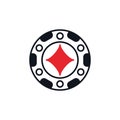 Diamonds Poker Chip vector concept solid icon or symbol Royalty Free Stock Photo
