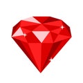 Beautiful brilliant ruby. Colorful gems. Gemstone vector icon. Royalty Free Stock Photo