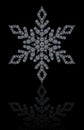 Diamonds snowflake on black background