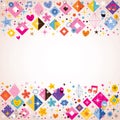 Diamonds, stars, dots and hearts funky background Royalty Free Stock Photo
