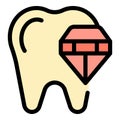 Diamont tooth icon vector flat
