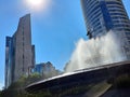 Mexico City, Mexico - Apr 23 2023: Diana the Huntress Fountain sculpture of Paseo de la Reforma in the Mexican capital