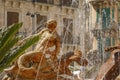 The Diana`s Fountain at Ortygia Island, Syracuse, Sicily
