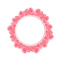 Dianthus caryophyllus - Pink Carnation Flower Banner Wreath. Vector Illustration Royalty Free Stock Photo