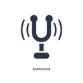 diapason icon on white background. Simple element illustration from music concept