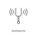 Diapason linear icon. Modern outline Diapason logo concept on wh Royalty Free Stock Photo