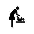 Diaper changing station room symbol icon