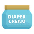 Diaper cream jar plastic icon cartoon vector. Medicinal substance