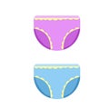 Diaper. Flat cartoon illustration isolated on white. Baby pants. Blue and pink hygienic absorbent clothing