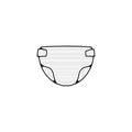 Diaper glyph icon. diapers thin line icon. diapers Hand Drawn thin line icon