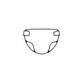 Diaper glyph icon. diapers thin line icon. diapers Hand Drawn thin line icon
