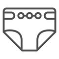 Diaper line icon. Disposable diaper vector illustration isolated on white. Nappy outline style design, designed for web