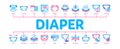 Diaper For Newborn Minimal Infographic Banner Vector