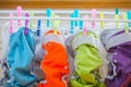 Eco nappy wash drying  in a room Royalty Free Stock Photo