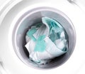 Diapers waste, dirty diaper in garbage pail