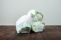Diapers waste, dirty diapers. Disposing of used baby nappies. Environmental Impact of Disposable Diapers. Pollution of the environ