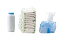 Diapers, wipes, powder Royalty Free Stock Photo