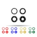 Diaphragms multi color style icon. Simple glyph, flat of equipment photography icons for ui and ux, website or mobile