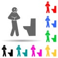 Diarrhea, chronic multi color style icon. Simple glyph, flat vector of pain people icons for ui and ux, website or