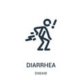 diarrhea icon vector from disease collection. Thin line diarrhea outline icon vector illustration. Linear symbol for use on web Royalty Free Stock Photo