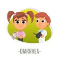 Diarrhea medical concept. Vector illustration.