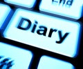 Diary Keyboard Shows Online Planner Or Schedule Royalty Free Stock Photo