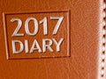 2017 diary leather up close planning and texture Royalty Free Stock Photo