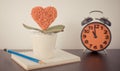 Diary Love book time alarm clock Royalty Free Stock Photo