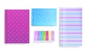 Diary covers and message notes vector illustration Royalty Free Stock Photo