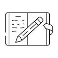 diary notebook line icon vector illustration
