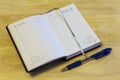 The diary is open on the page of the first of January. Royalty Free Stock Photo