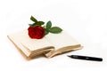 Diary and red rose Royalty Free Stock Photo