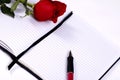 Daily Diary with rose Royalty Free Stock Photo