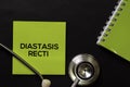 Diastasis Recti on top view black table and Healthcare/medical concept Royalty Free Stock Photo