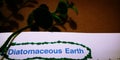 diatomaceous earth biological word written on english language on white background