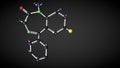 Diazepam molecule structure.