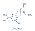 Diazinon dimpylate organophosphate insecticide molecule. Skeletal formula. Royalty Free Stock Photo