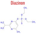 Diazinon or dimpylate organophosphate insecticide molecule. Skeletal formula. Royalty Free Stock Photo