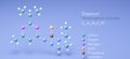 diazinon molecule, molecular structures, dimpylate, 3d model, Structural Chemical Formula and Atoms with Color Coding Royalty Free Stock Photo
