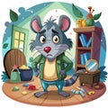 Dibbler rodent sad angry room vector Royalty Free Stock Photo