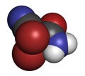 2,2-dibromo-3-nitrilopropionamide (DBNPA) biocide molecule. 3D rendering. Atoms are represented as spheres with conventional color Royalty Free Stock Photo